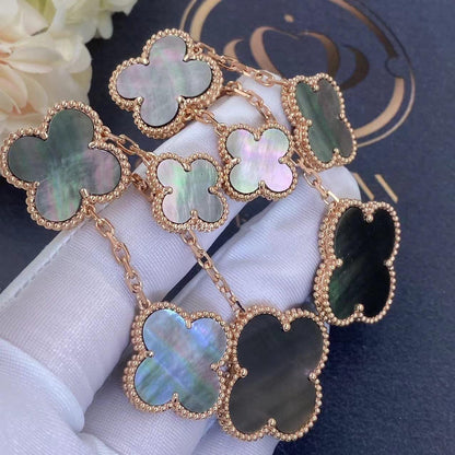 [Star Jewelry]CLOVER EARRINGS DARK MOP 4 MOTIFS ROSE GOLD