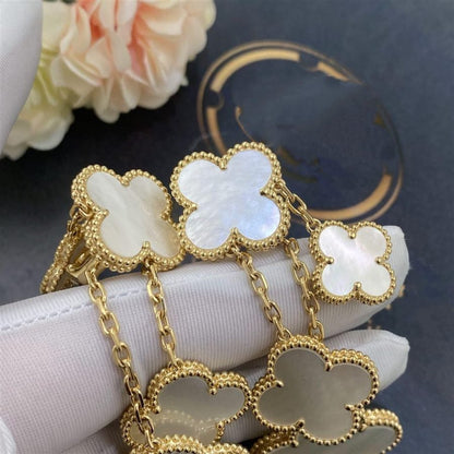 [Star Jewelry]CLOVER EARRINGS WHITE MOP 4 MOTIFS GOLD