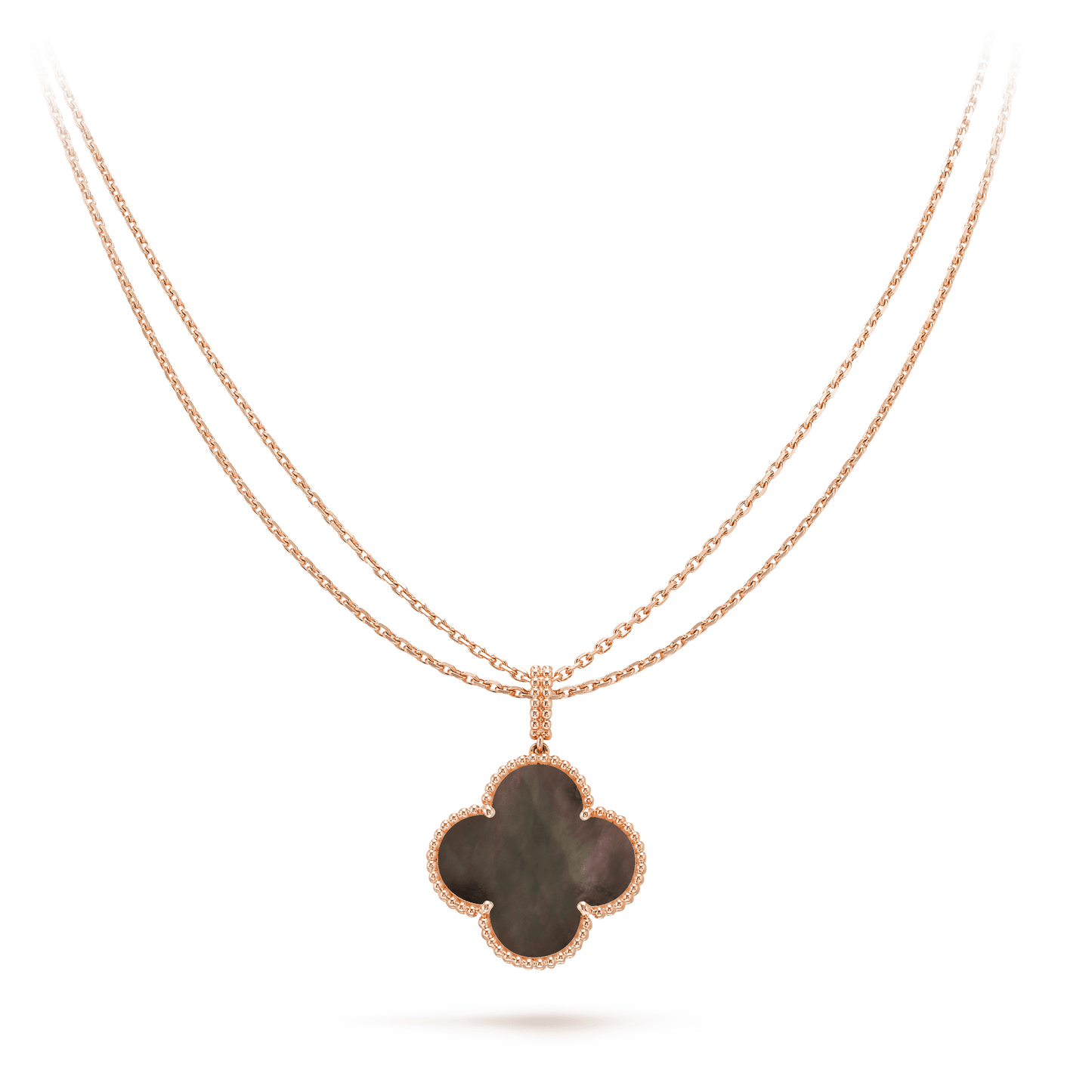 [Star Jewelry]CLOVER 25MM GOLD DARK MOP BIG CLOVER NECKLACE