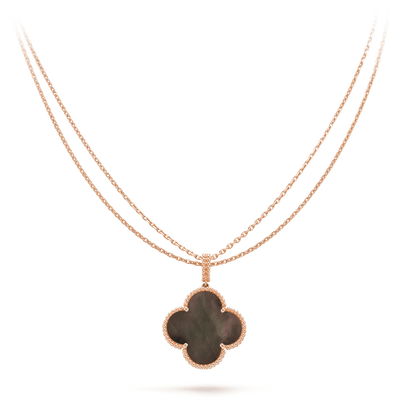 [Star Jewelry]CLOVER 25MM GOLD DARK MOP BIG CLOVER NECKLACE