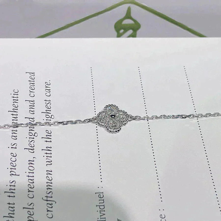 [Star Jewelry]CLOVER  SINGLE FLOWER BRACELET SILVER