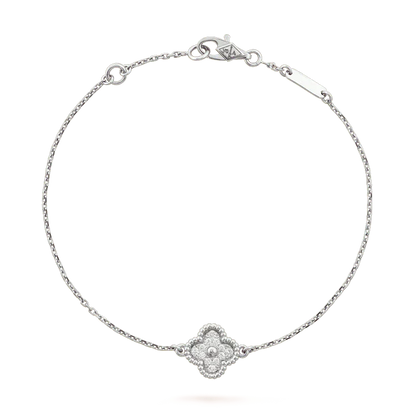 [Star Jewelry]CLOVER  SINGLE FLOWER BRACELET SILVER