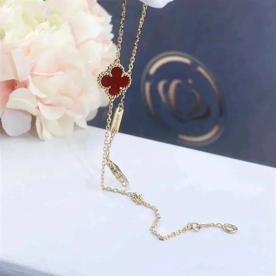 [Star Jewelry]CLOVER  CARNELIAN SINGLE FLOWER BRACELET