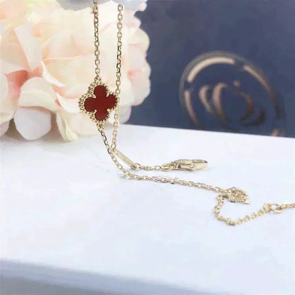 [Star Jewelry]CLOVER  CARNELIAN SINGLE FLOWER BRACELET