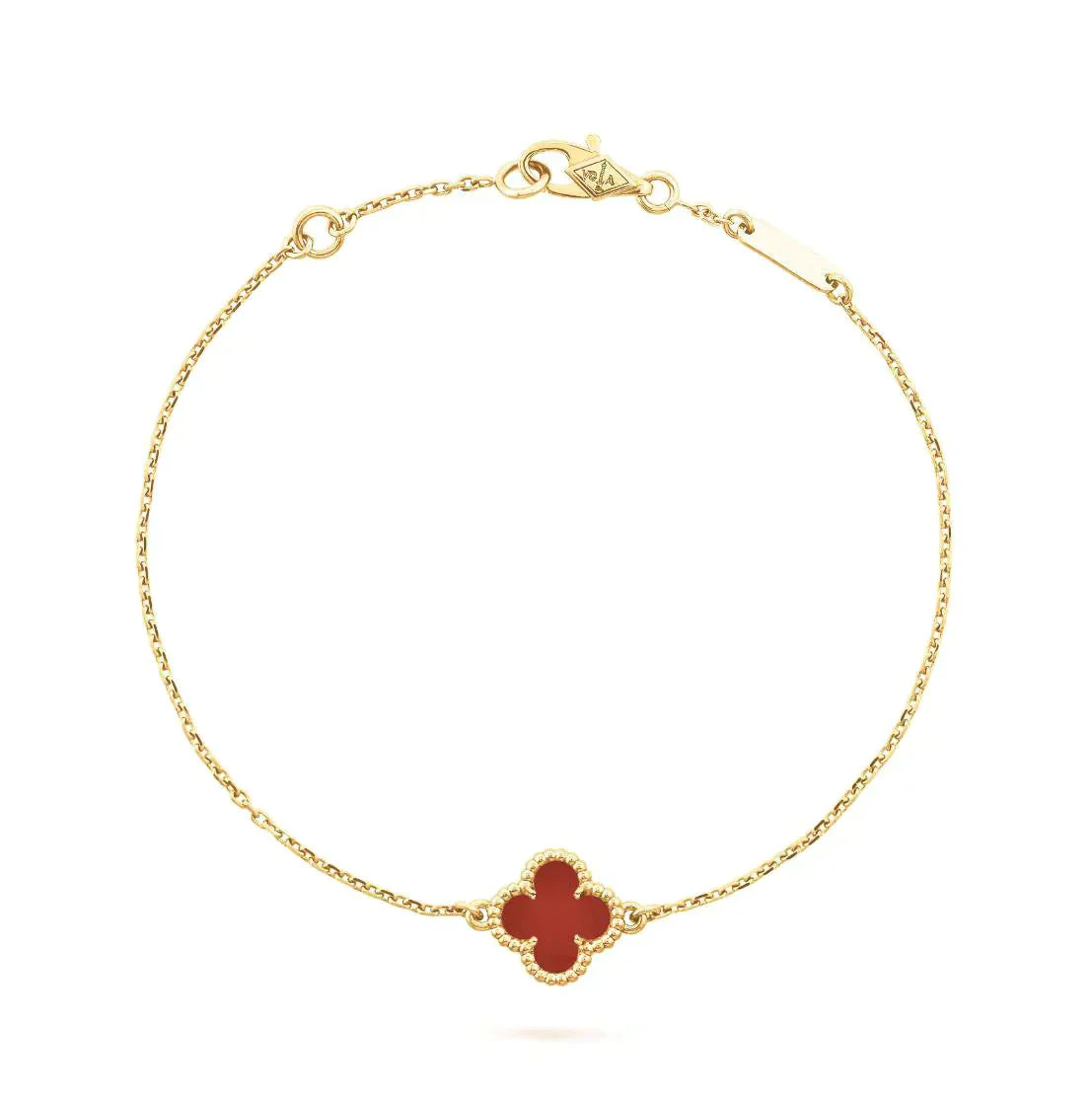 [Star Jewelry]CLOVER  CARNELIAN SINGLE FLOWER BRACELET