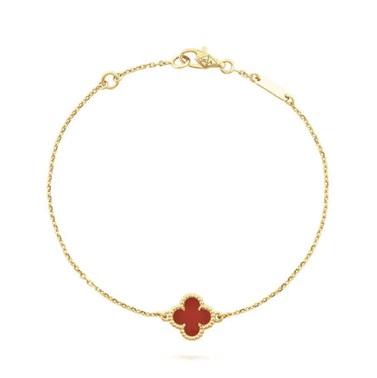 [Star Jewelry]CLOVER  CARNELIAN SINGLE FLOWER BRACELET