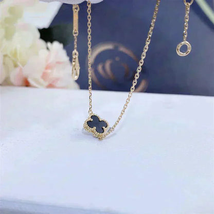 [Star Jewelry]CLOVER ONYX SINGLE FLOWER BRACELET