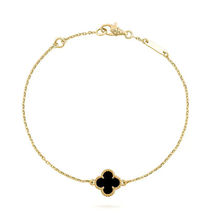 [Star Jewelry]CLOVER ONYX SINGLE FLOWER BRACELET