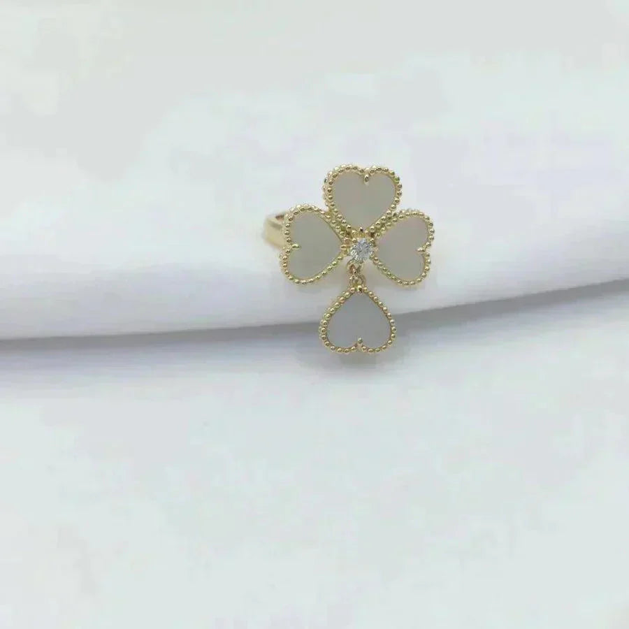 [Star Jewelry]SWEET CLOVER WHITE MOP RING
