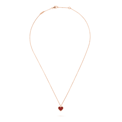 [Star Jewelry]SWEET CLOVER CARNELIAN HEART NECKLACE