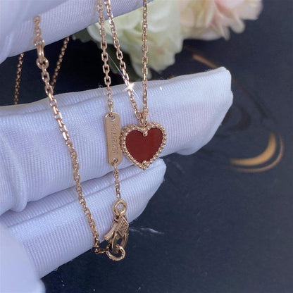 [Star Jewelry]SWEET CLOVER CARNELIAN HEART NECKLACE
